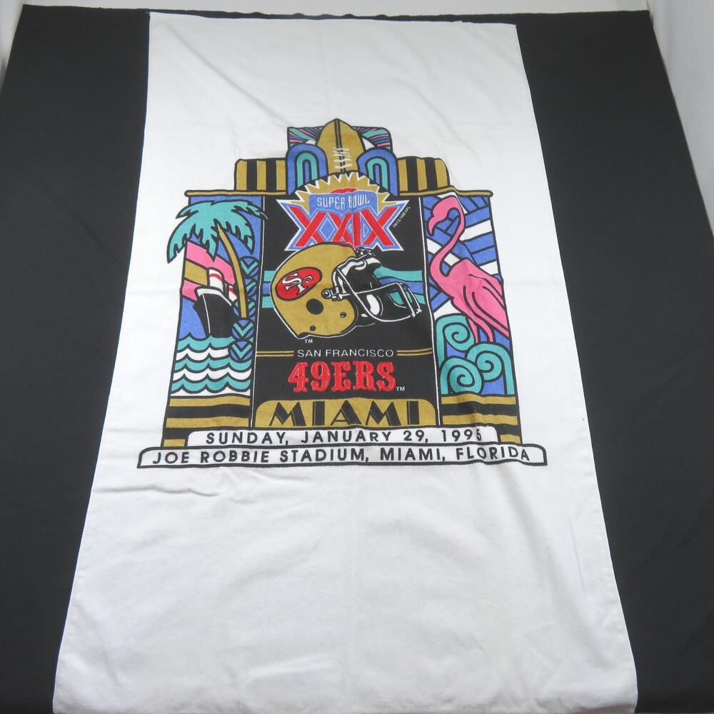 Superbowl XXIX San Fransisco 49ers Beach Towel Terrycloth Sz 60X35 1995 Miami